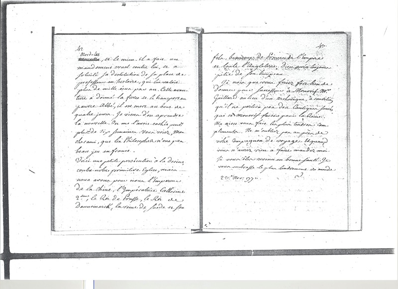 Lettre de Voltaire à D'Alembert, 23 novembre 1770 Lettre de Voltaire à D'Alembert, 23 novembre 1770