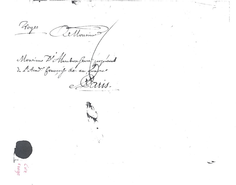 Lettre de Grosley à D'Alembert, 17 juillet 1779 Lettre de Grosley à D'Alembert, 17 juillet 1779