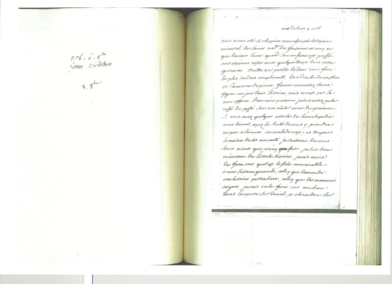 Lettre de Voltaire à D'Alembert, 9 octobre 1756 Lettre de Voltaire à D'Alembert, 9 octobre 1756