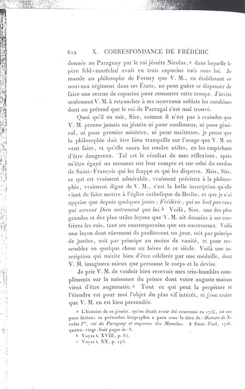 Lettre de D'Alembert à Frédéric II, 10 décembre 1773 Lettre de D'Alembert à Frédéric II, 10 décembre 1773