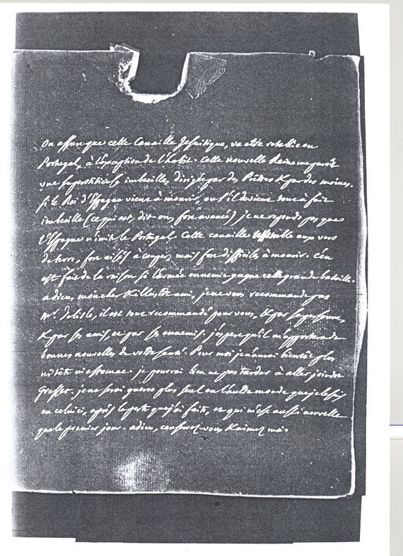 Lettre de Frédéric II à D'Alembert, 1er juin 1777 Lettre de Frédéric II à D'Alembert, 1er juin 1777