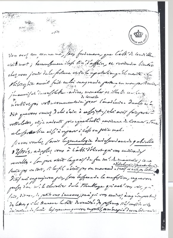 Lettre de D'Alembert à Voltaire, 3 janvier 1765 Lettre de D'Alembert à Voltaire, 3 janvier 1765