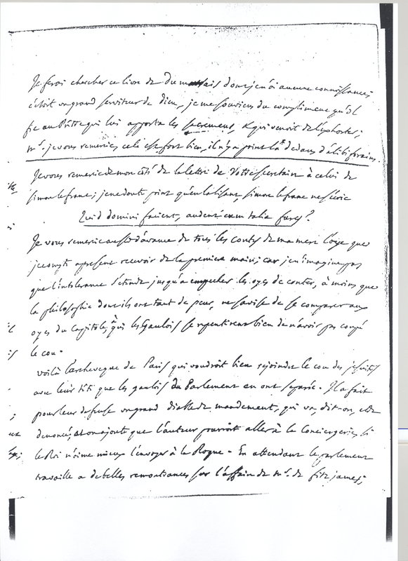 Lettre de D'Alembert à Voltaire, 15 janvier 1764 Lettre de D'Alembert à Voltaire, 15 janvier 1764