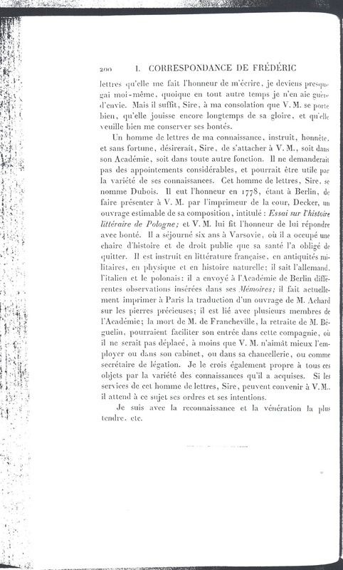 Lettre de D'Alembert à Frédéric II, 10 septembre 1781 Lettre de D'Alembert à Frédéric II, 10 septembre 1781