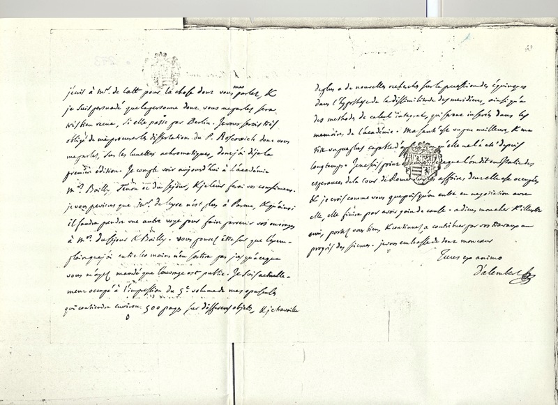 Lettre de D'Alembert à Frisi, 30 juillet 1768 Lettre de D'Alembert à Frisi, 30 juillet 1768
