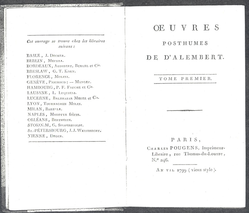 Lettre de Frédéric II à D'Alembert, 22 octobre 1776 Lettre de Frédéric II à D'Alembert, 22 octobre 1776