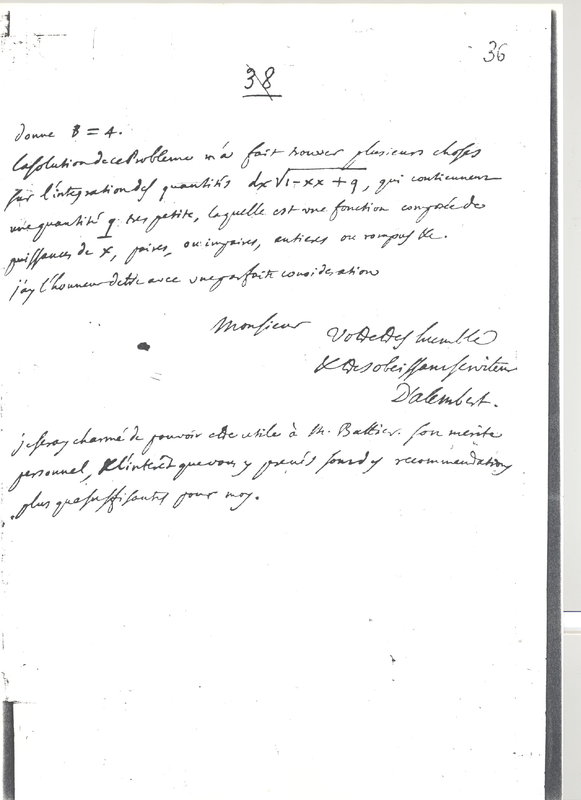 Lettre de D'Alembert à Euler Leonhard, 12 mai 1749 Lettre de D'Alembert à Euler Leonhard, 12 mai 1749