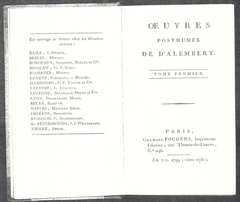Lettre de Keith à D'Alembert, 4 février 1765 Lettre de Keith à D'Alembert, 4 février 1765