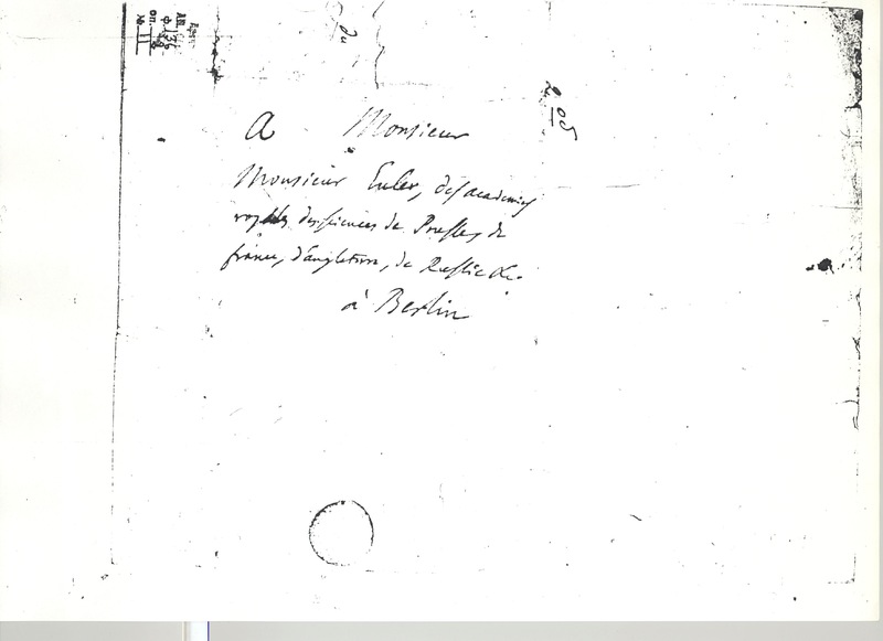 Lettre de D'Alembert à Euler Leonhard, 28 avril 1766 Lettre de D'Alembert à Euler Leonhard, 28 avril 1766