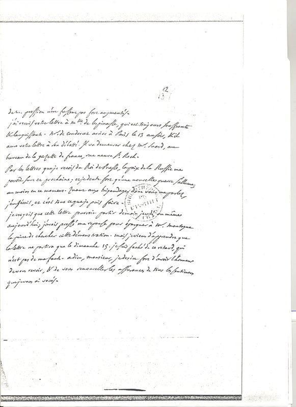 Lettre de D'Alembert à Turgot, 11 novembre 1772 Lettre de D'Alembert à Turgot, 11 novembre 1772