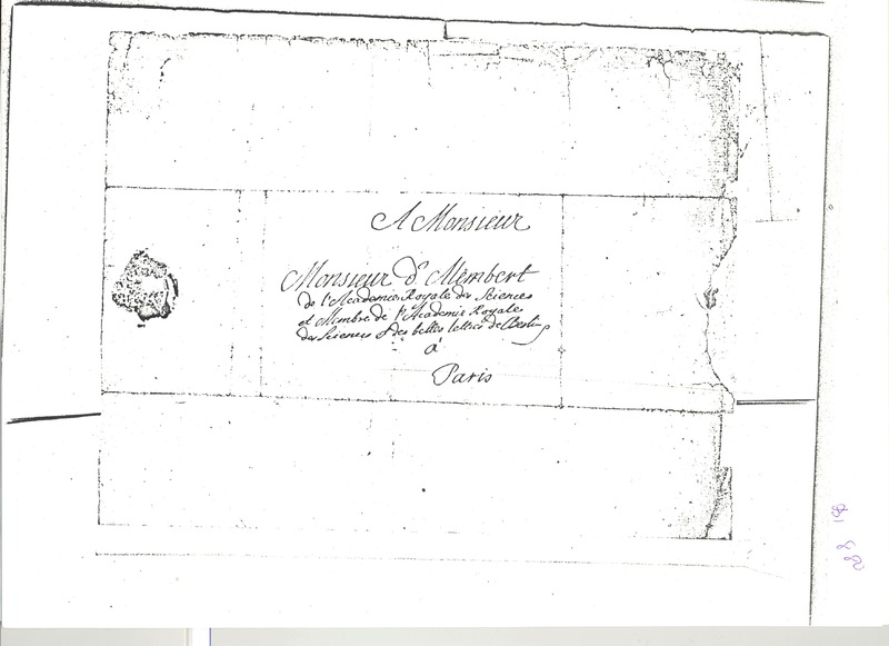 Lettre de Euler Leonhard à D'Alembert, 30 décembre 1747 Lettre de Euler Leonhard à D'Alembert, 30 décembre 1747