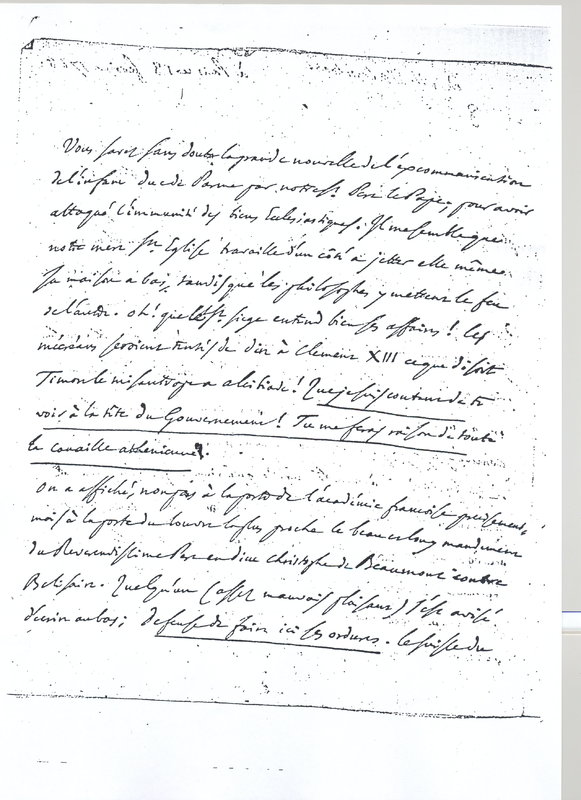 Lettre de D'Alembert à Voltaire, 18 février 1768 Lettre de D'Alembert à Voltaire, 18 février 1768