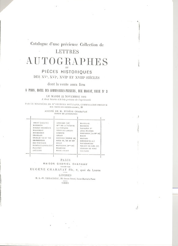 Lettre de D'Alembert à Daunou, 20 août 1780 Lettre de D'Alembert à Daunou, 20 août 1780
