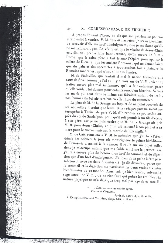 Lettre de D'Alembert à Frédéric II, 6 février 1767