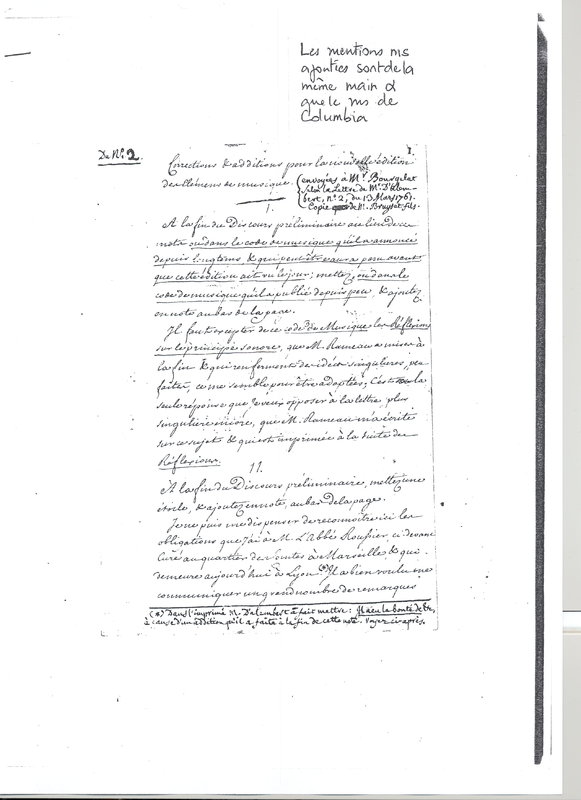 Lettre de D'Alembert à Roussier, 13 mars 1761 Lettre de D'Alembert à Roussier, 13 mars 1761