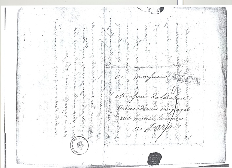 Lettre de Voltaire à D'Alembert, 4 mai 1759 Lettre de Voltaire à D'Alembert, 4 mai 1759