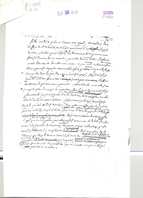 Lettre de D'Alembert à Bourgelat, 7 avril 1755