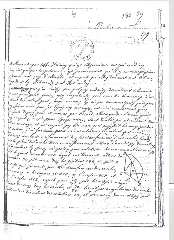 Lettre de Lagrange à D'Alembert, 20 novembre 1769 Lettre de Lagrange à D'Alembert, 20 novembre 1769