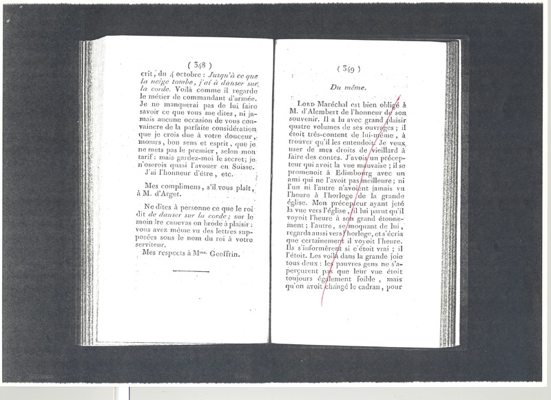 Lettre de Keith à D'Alembert, novembre 1758 Lettre de Keith à D'Alembert, novembre 1758