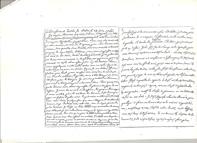 Lettre de Hume à D'Alembert, 15 juillet 1766 Lettre de Hume à D'Alembert, 15 juillet 1766