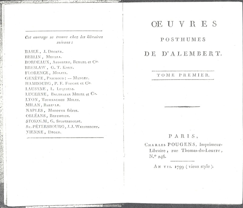 Lettre de Caracciolo à D'Alembert, 11 avril 1782 Lettre de Caracciolo à D'Alembert, 11 avril 1782