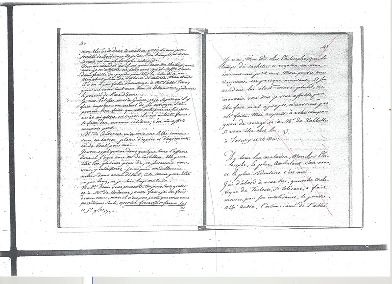 Lettre de Voltaire à D'Alembert, 5 novembre 1770 Lettre de Voltaire à D'Alembert, 5 novembre 1770