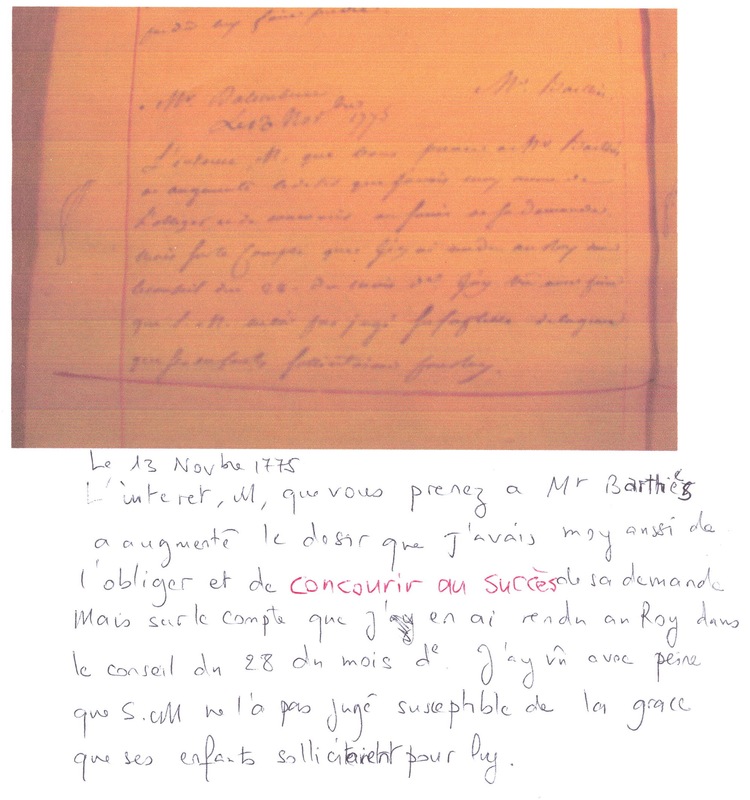 Lettre de Malesherbes à D'Alembert, 13 novembre 1775 Lettre de Malesherbes à D'Alembert, 13 novembre 1775
