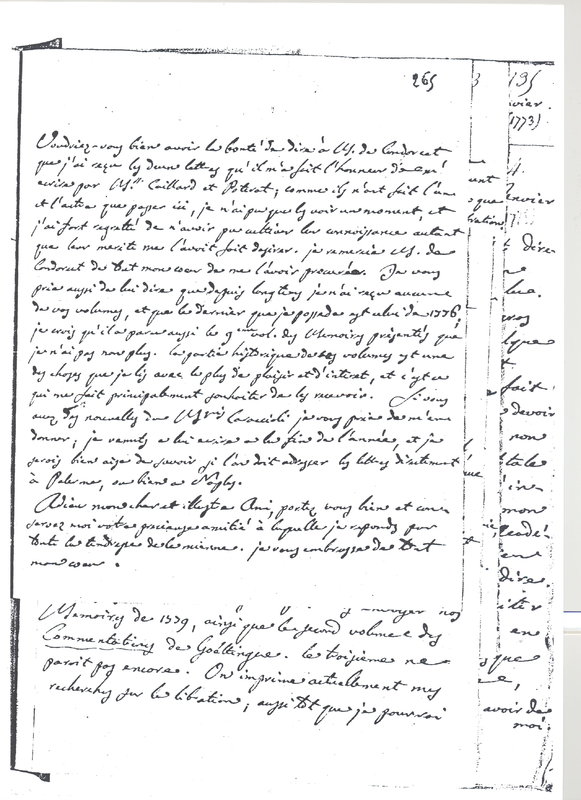 Lettre de Lagrange à D'Alembert, 21 septembre 1781 Lettre de Lagrange à D'Alembert, 21 septembre 1781