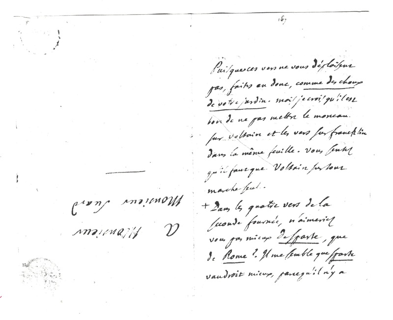 Lettre de D'Alembert à Suard Jean Baptiste Antoine, 25 mai 1778