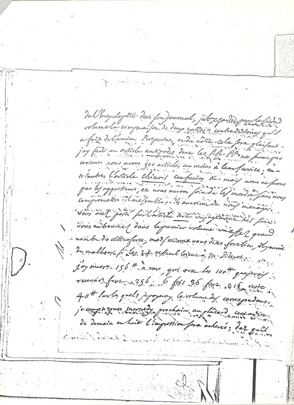 Lettre de D'Alembert à Cramer, 15 juin 1751 Lettre de D'Alembert à Cramer, 15 juin 1751