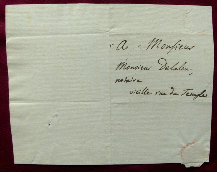 Lettre de D'Alembert à Delaleu, 6 juillet 1770 Lettre de D'Alembert à Delaleu, 6 juillet 1770