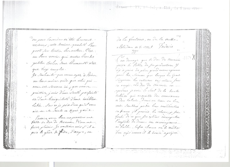Lettre de Frédéric II à D'Alembert, 4 avril 1771 Lettre de Frédéric II à D'Alembert, 4 avril 1771