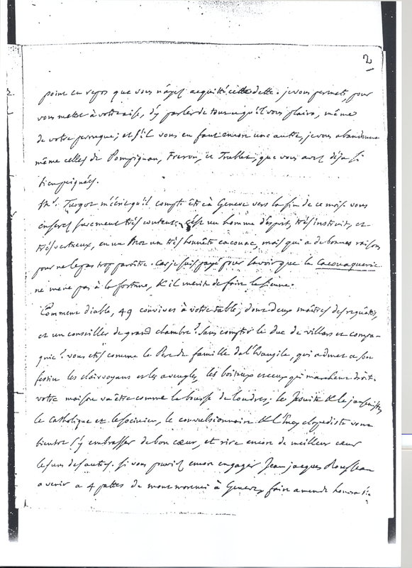 Lettre de D'Alembert à Voltaire, 18 octobre 1760