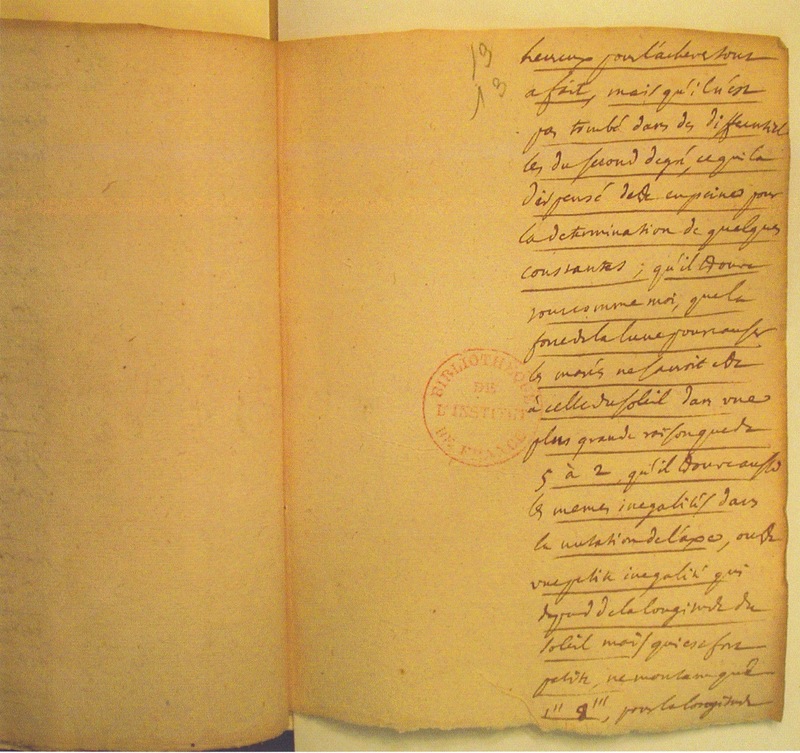 Lettre de Euler Leonhard à D'Alembert, 3 janvier 1750 Lettre de Euler Leonhard à D'Alembert, 3 janvier 1750