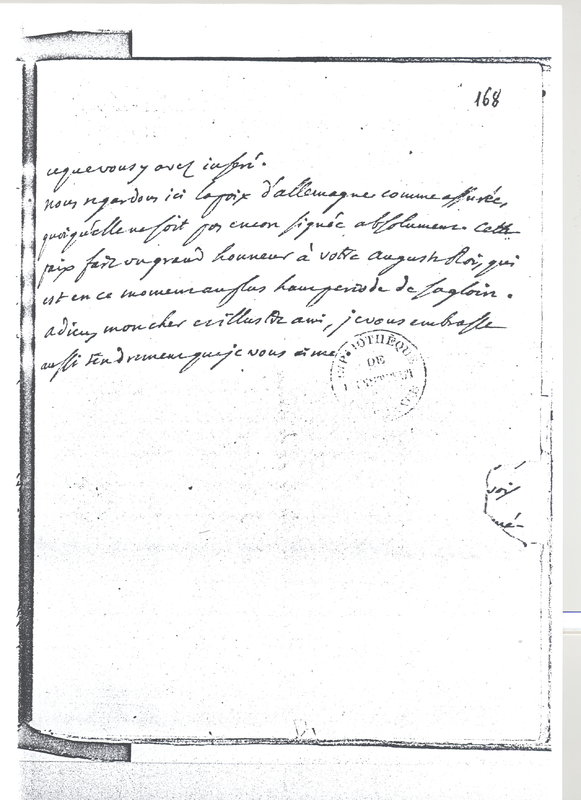 Lettre de D'Alembert à Lagrange, 30 avril 1779 Lettre de D'Alembert à Lagrange, 30 avril 1779