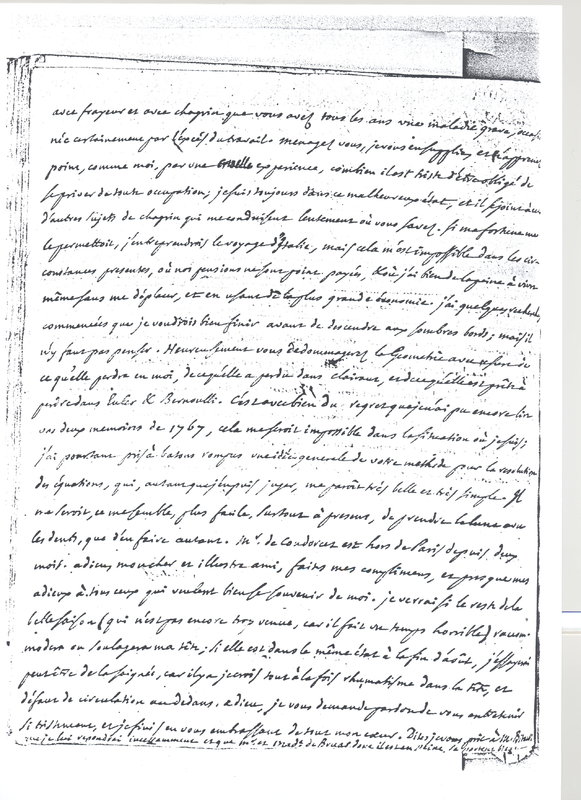 Lettre de D'Alembert à Lagrange, 13 juillet 1770 Lettre de D'Alembert à Lagrange, 13 juillet 1770
