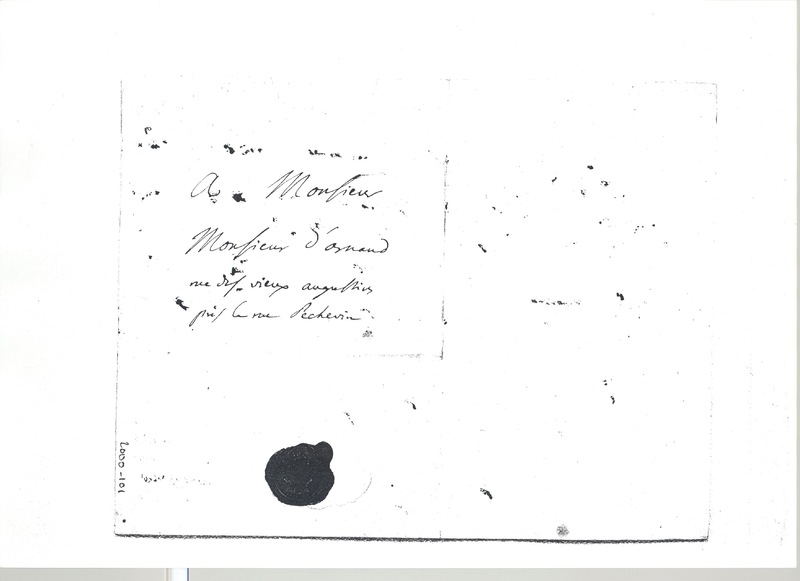 Lettre de D'Alembert à Baculard d'Arnaud, 16 septembre 1765 Lettre de D'Alembert à Baculard d'Arnaud, 16 septembre 1765