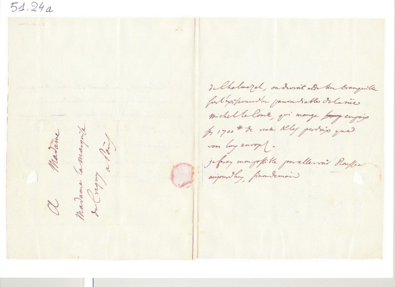 Lettre de D'Alembert à Mme de Crequÿ (Froullay), 31 décembre 1751 Lettre de D'Alembert à Mme de Crequÿ (Froullay), 31 décembre 1751