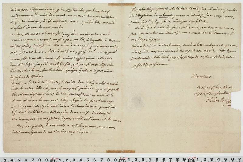 Lettre de D'Alembert à Grosier, 22 novembre 1776 Lettre de D'Alembert à Grosier, 22 novembre 1776