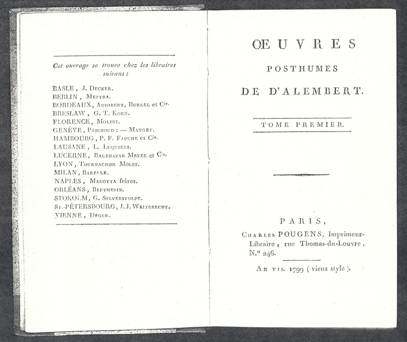 Lettre de Canaye à D'Alembert, 31 décembre 1762 Lettre de Canaye à D'Alembert, 31 décembre 1762