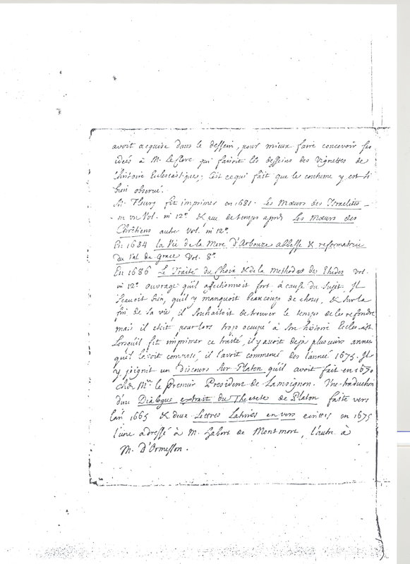 Lettre de Mariette à D'Alembert, mai 1774 Lettre de Mariette à D'Alembert, mai 1774