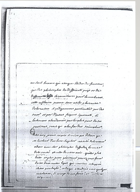 Lettre de Voltaire à D'Alembert, 12 octobre 1764 Lettre de Voltaire à D'Alembert, 12 octobre 1764
