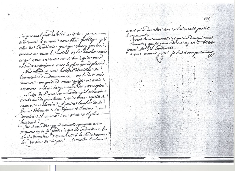 Lettre de Voltaire à D'Alembert, 4 septembre 1772 Lettre de Voltaire à D'Alembert, 4 septembre 1772