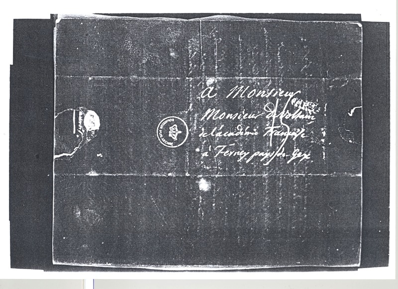 Lettre de D'Alembert à Voltaire, 27 décembre 1777 Lettre de D'Alembert à Voltaire, 27 décembre 1777