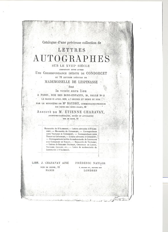 Lettre de Choiseul à D'Alembert, 14 avril 1779 Lettre de Choiseul à D'Alembert, 14 avril 1779