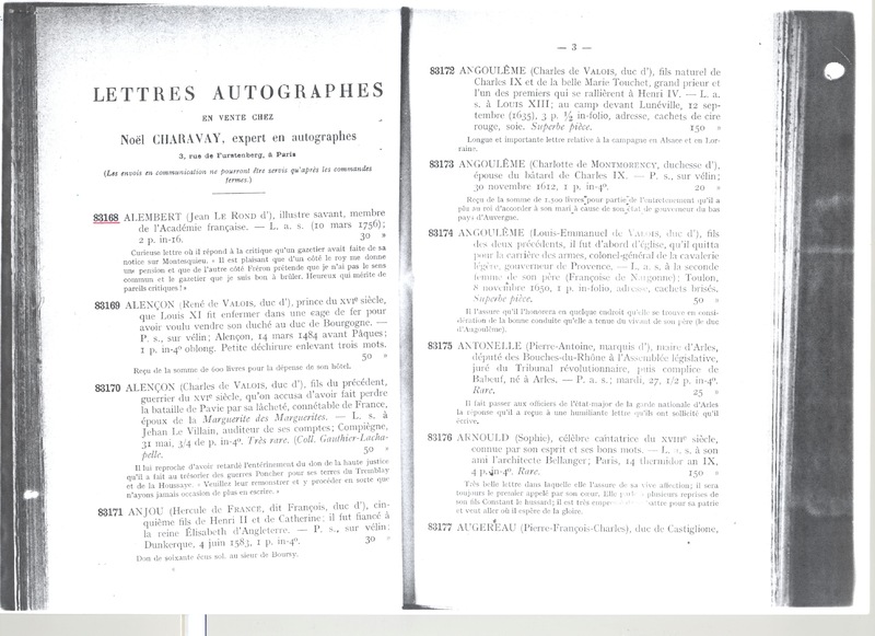 Lettre de D'Alembert à Non identifié, 10 mars 1756 Lettre de D'Alembert à Non identifié, 10 mars 1756