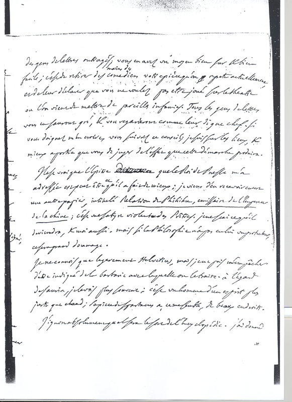 Lettre de D'Alembert à Voltaire, 6 mai 1760 Lettre de D'Alembert à Voltaire, 6 mai 1760