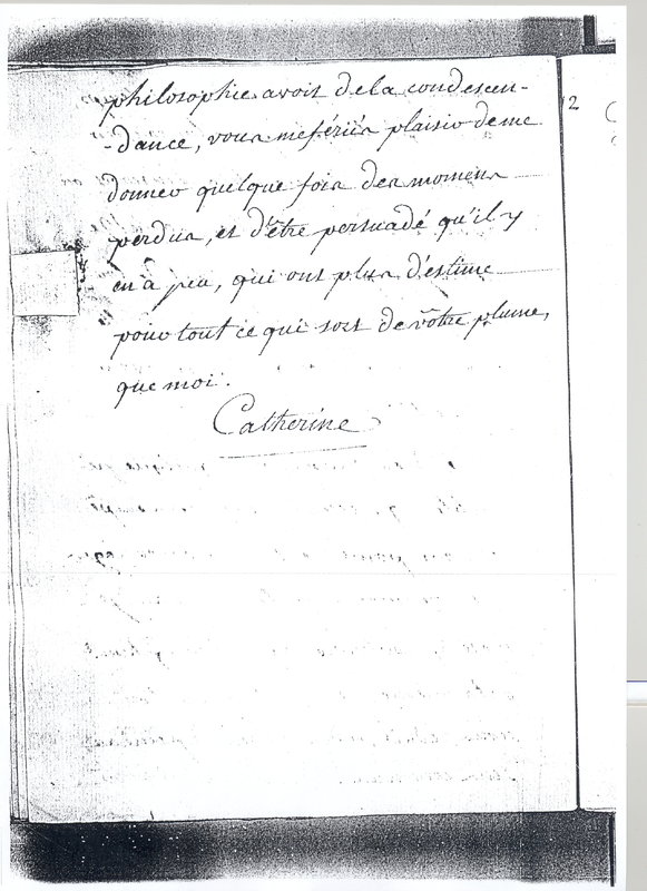 Lettre de Catherine II à D'Alembert, 18 août 1763 Lettre de Catherine II à D'Alembert, 18 août 1763