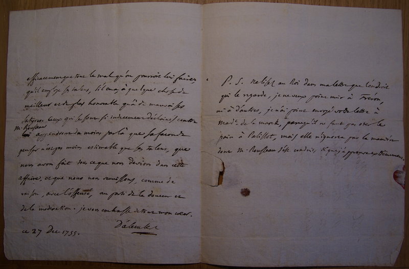 Lettre de D'Alembert à Tressan, 27 décembre 1755