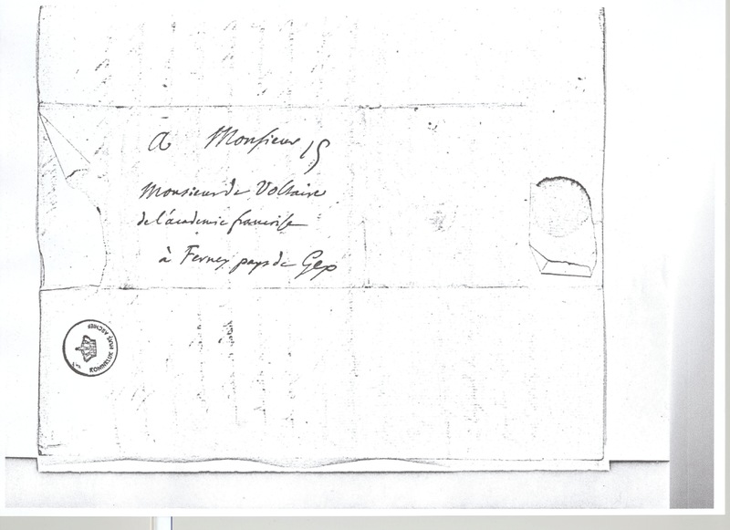 Lettre de D'Alembert à Voltaire, 29 août 1766 Lettre de D'Alembert à Voltaire, 29 août 1766